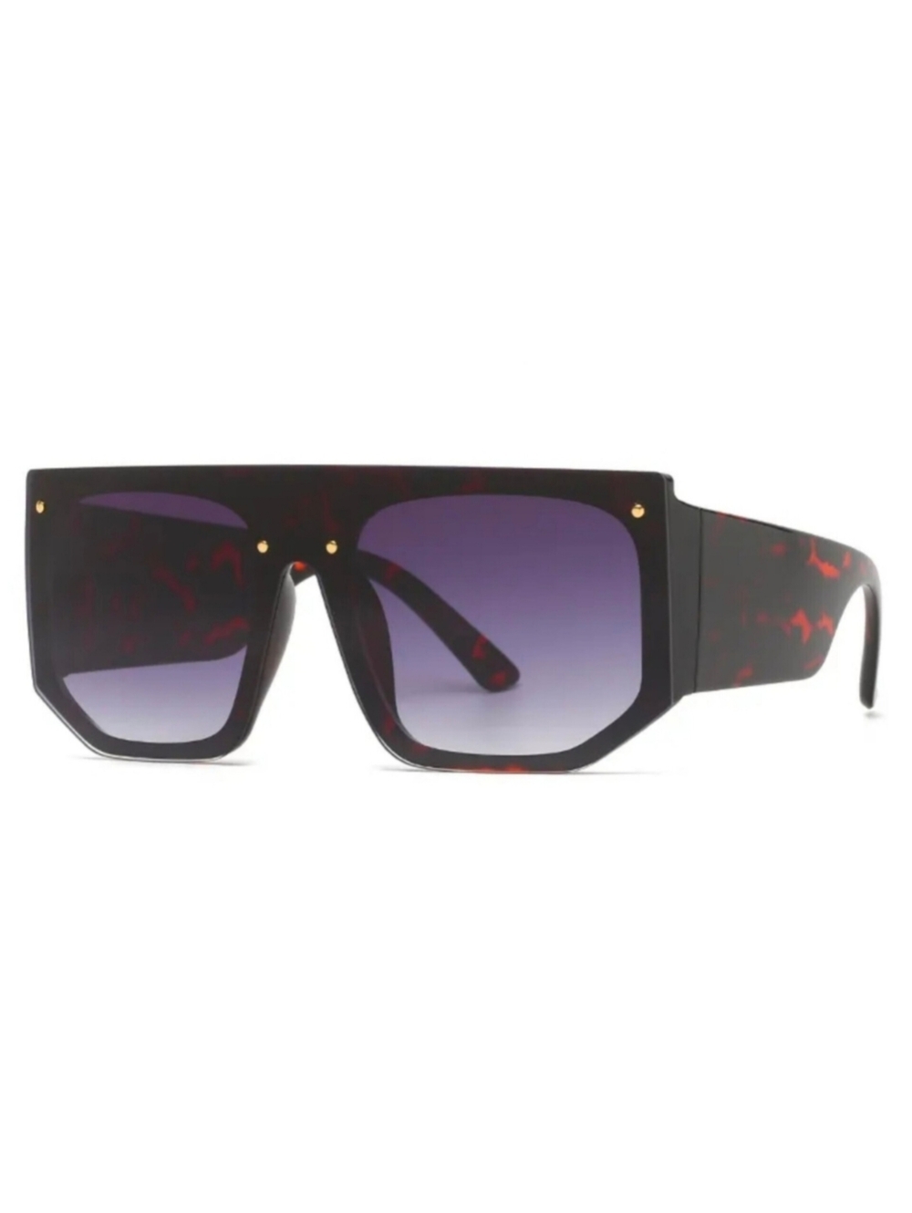 Oversized Shield Sunglasses in Tortoiseshell with Gradient Lenses
